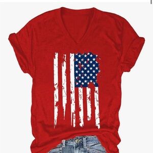 Vibrant Red Patriotic T-shirt